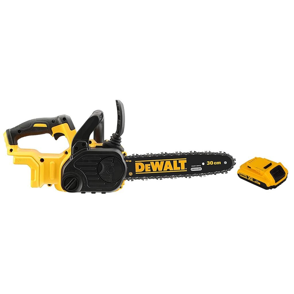 DEWALT DCM565N 18V 300mm XR Li-Ion Brushless Motor Cordless Chain Saw With DEWALT DCB183 18V 2Ah XR Li-Ion Battery Pack
