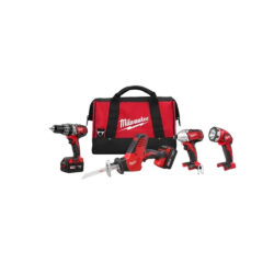 toptopdeal Milwaukee 2695-24 M18 Cordless Combo Compact Hammer Drill/hackzall/1/4 Hex Impact Driver/work Light